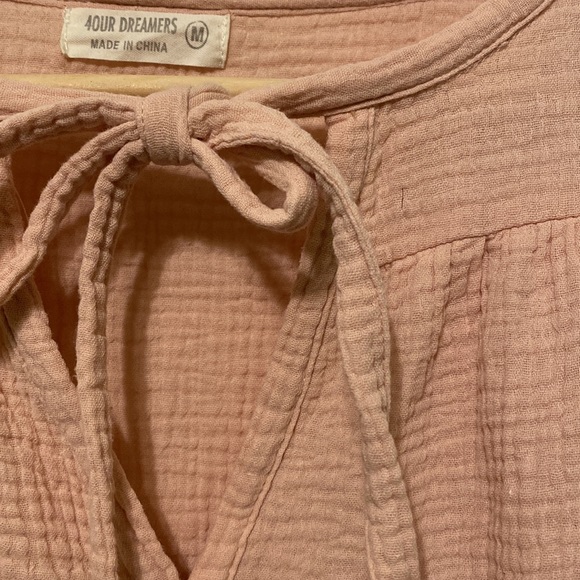 Double Cotton Peachy/Pink Oversized Boho Blouse - Picture 3 of 4